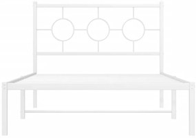 Estrutura de cama em metal com cabeceira 107x203 cm branco