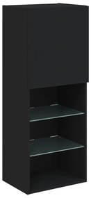 Móvel de TV com luzes LED 40,5x30x102 cm preto