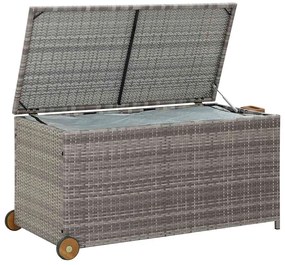 Caixa de arrumação p/ jardim 120x65x61 cm vime PE cinza-claro