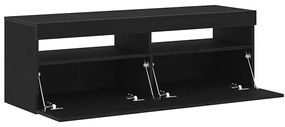 Estante para TV vidaXL com LED Carvalho Preto 120x35x40 cm Madeira de