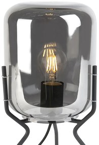 LED Candeeiro de mesa design preto com vidro fumê lâmpada-WiFi A60 - BLISS Design