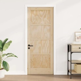 Porta Interior "ORKDAL" 78x202x4 cm Madeira Sólida de Pinho