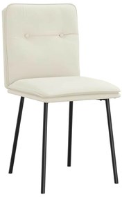Cadeiras de jantar 2 pcs veludo cor creme