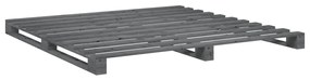 Estrutura de cama com cabeceira 200x200 cm pinho maciço cinza