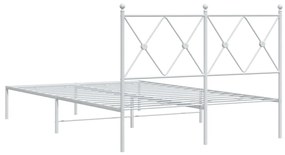 Estrutura de cama com cabeceira 120x200 cm metal branco