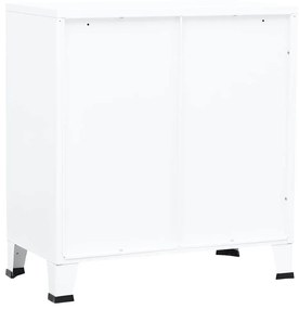 Aparador de arrumação industrial 75x40x80 cm aço branco