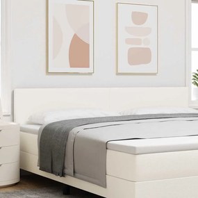 vidaXL Cabeceira com cabeceira Creme 200 cm Couro Sintético