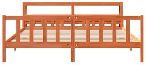 Estrutura cama c/ cabeceira 180x200cm pinho maciço castanho-mel