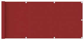 vidaXL Tela varanda PEAD 75x400 cm vermelho