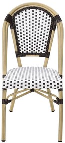 Conjunto de 4 Cadeiras de Jardim – CANNES – Alumínio e Ratán Branco e