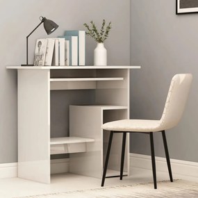 vidaXL Secretária 80x45x74 cm derivados de madeira branco brilhante