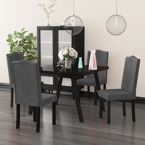 vidaXL Cadeiras de jantar 4 pcs veludo cinzento-escuro