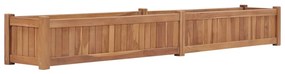 vidaXL Floreira 200x30x25 cm madeira de teca maciça