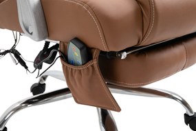Cadeira de escritório Pacific com função de massagem castanho claro