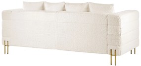 Sofá de 3 lugares em tecido bouclé branco GRANNA Beliani