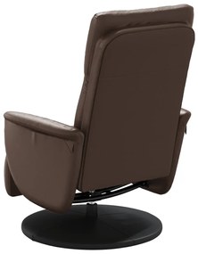 Poltrona reclinável c/ apoio de pés couro artificial castanho