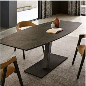 Mesa de Jantar CORVO Fixa - Oval - Pé ferro Inclinado