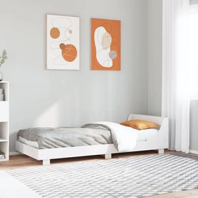 vidaXL Cama sem colchão 100x200 cm madeira de pinho maciça branco