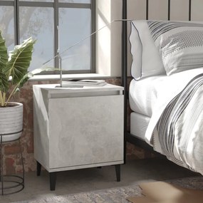 vidaXL Mesa de cabeceira c/ pernas em metal 40x30x50 cm cinza cimento