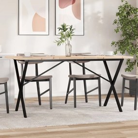 Mesa de jantar estrutura em X 140x80x75,5cm pinho/aço