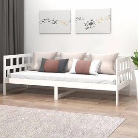 vidaXL Sofá-cama 80x200 cm madeira de pinho maciça branco