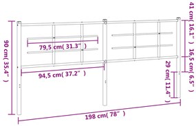 Cabeceira de cama 193 cm metal preto