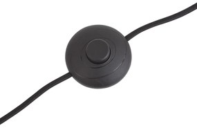 Candeeiro de pé de design preto com vidro fumado - Ana