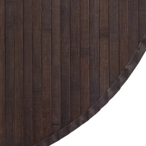 Tapete redondo 100 cm bambu castanho-escuro