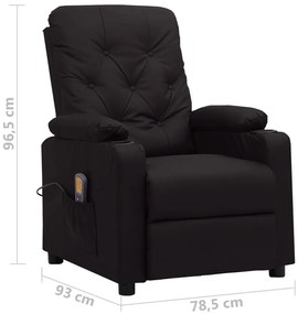Poltrona de massagens couro artificial preto