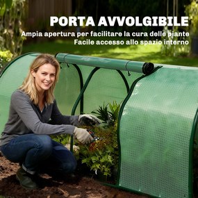 Estufa de Jardim 200x100x80 cm para Cultivo de Plantas Sementes Estufa com Estrutura de Aço e Cobertura de Plástico Verde