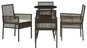 Conjunto de Jantar 5 Peças Jardim Castanho Polirattan