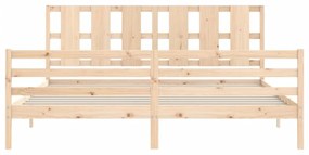Estrutura de cama com cabeceira 200x200 cm madeira maciça