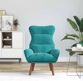 Poltrona Relaxante de Veludo Turquesa