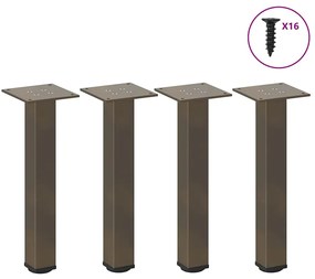 vidaXL Pés para mesa de centro 4 peças aço natural 42-44 cm aço