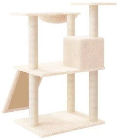 Árvore para gatos c/ postes arranhadores sisal 83 cm cor creme