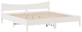 Cama sem colchão 180x200 cm madeira de pinho maciça branco