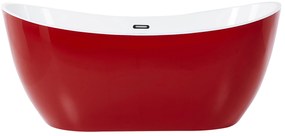Banheira autónoma em acrílico vermelho 160 x 76 cm ANTIGUA Beliani