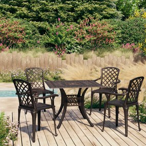 vidaXL 5 pcs conjunto bistrĂ´ alumĂnio fundido bronze