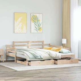 Sofá-cama com gavetão e gavetas sem colchão 80x200 cm
