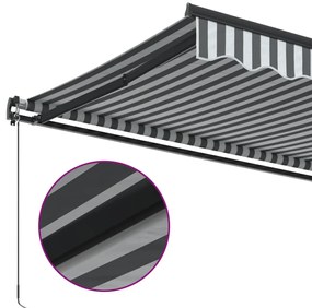 Toldo retrátil manual 600x350 cm antracite e branco