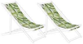 Conjunto de 2 tecidos com folhas verdes para espreguiçadeiras ANZIO/AVELLINO Beliani