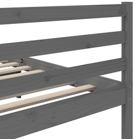 Estrutura de cama 200x200 cm madeira de pinho maciça cinzento
