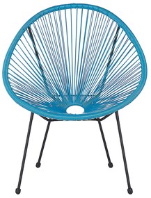 Conjunto de 2 cadeiras de jardim em rattan azul ACAPULCO II Beliani