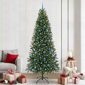 vidaXL Árvore de Natal Artificial com 300 LEDs Verde 240 cm PE e PVC