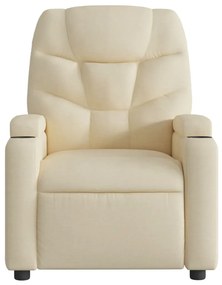 Poltrona de massagens reclinável elétrica tecido creme