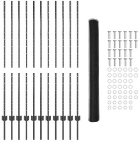Postes de Cerca vidaXL 22 pcs U-Channel Cinza 140 cm Aço