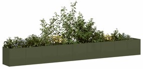 vidaXL Vaso floreira 360x40x40 cm aço laminado a frio verde