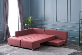 Sofá-Cama de Canto Manama – Vermelho Claret – 280x85x206 cm