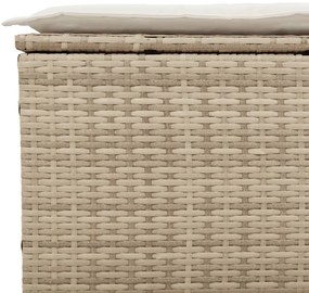 3 pcs conjunto de sofás p/ jardim com almofadões vime PE bege