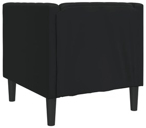 Sofá chesterfield couro artificial preto